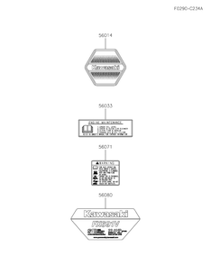 Label Diagram and Parts List for FX691V-CS32  Cub Cadet Engine